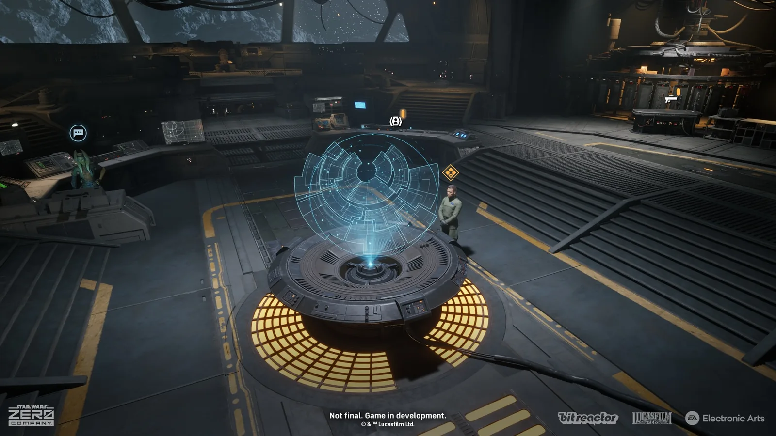 Official development screenshot of the HoloTable inside the Den